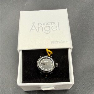 Invicta New  Angel Black with rhinestones  Ring Watch